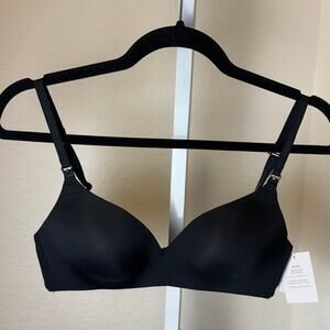 Auden Nursing Black Wirefree Lightly Lined Convertible Strap Bra 34B NWT
